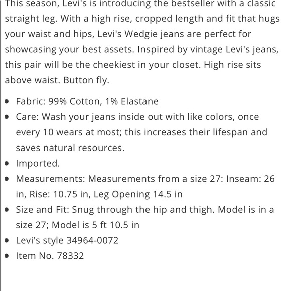 Black/grey Levis straight leg jeans high rise crop - Picture 4 of 4